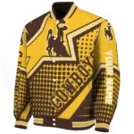 personalized-wyoming-cowboys-star-burst-brown-varsity-jacket-best-selling.webp