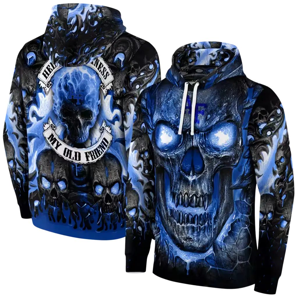 air force falcons demonic skull blue black hoodie fashion forward air force falcons demonic skull blue black hoodie fashion forward
