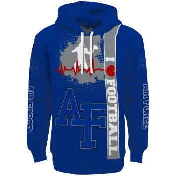 air force falcons football heartbeat blue hoodie best selling