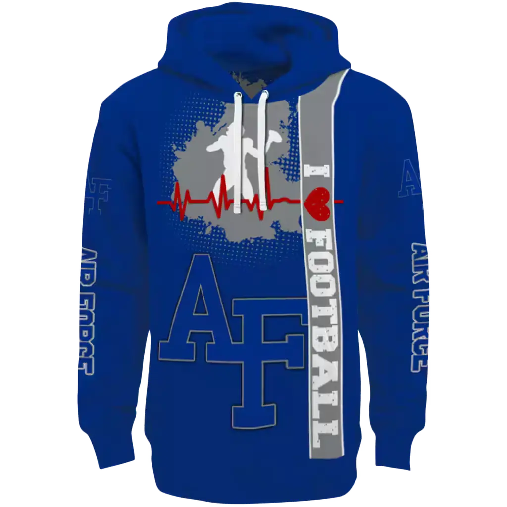 air force falcons football heartbeat blue hoodie best selling air force falcons football heartbeat blue hoodie best selling