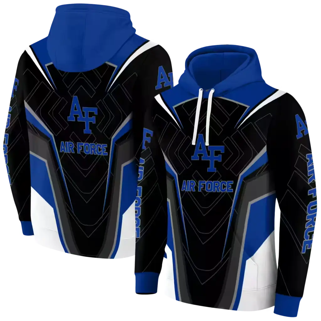 air force falcons futuristic pattern blue black hoodie fashion forward air force falcons futuristic pattern blue black hoodie fashion forward