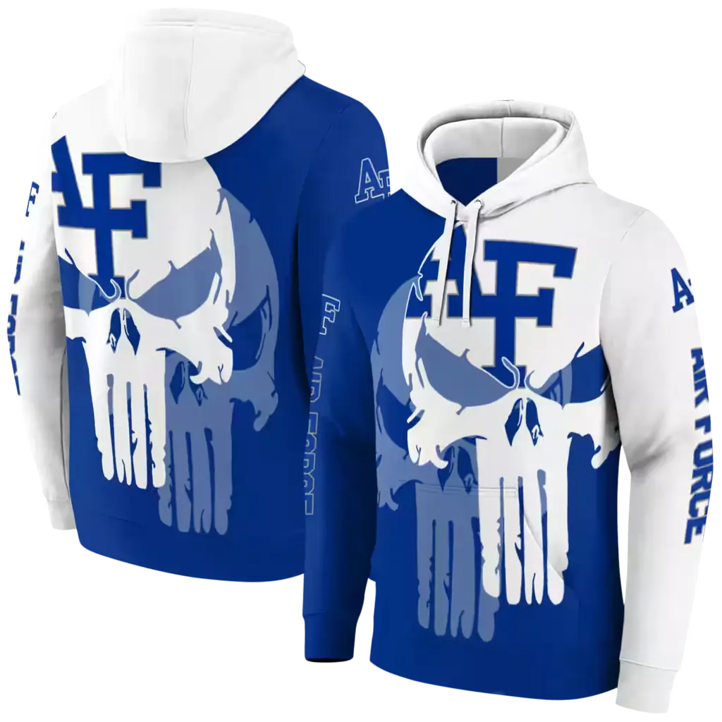 air force falcons graphic punisher blue white hoodie fashion forward air force falcons graphic punisher blue white hoodie fashion forward