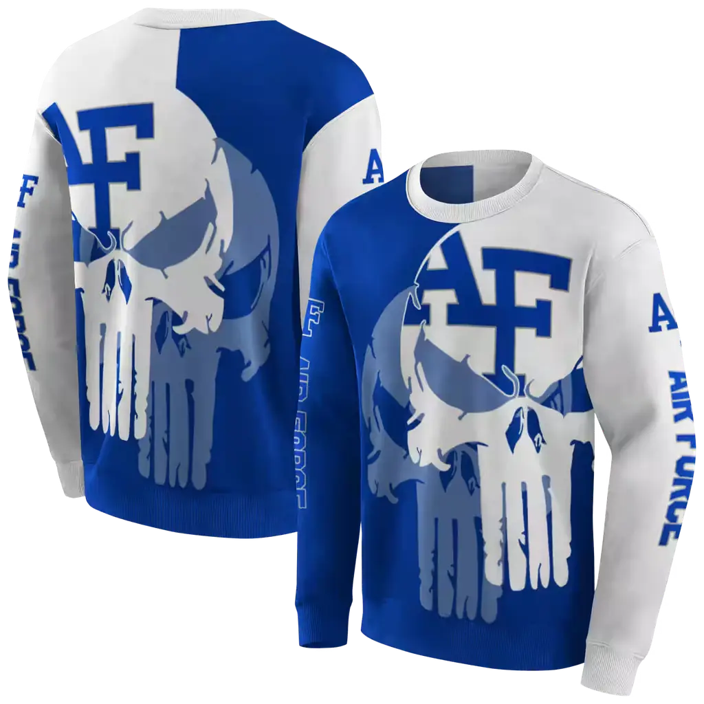 air force falcons graphic punisher blue white hoodie premium grade air force falcons graphic punisher blue white hoodie premium grade
