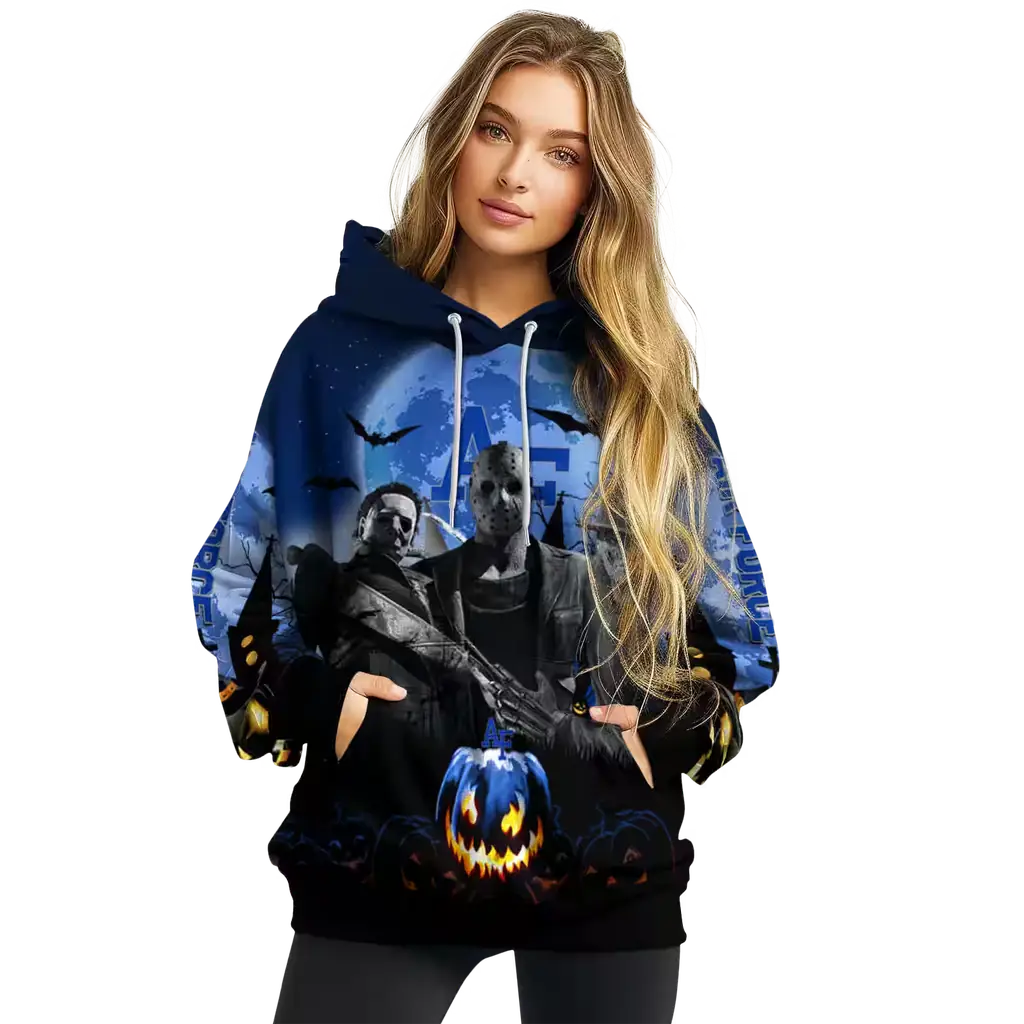 air force falcons halloween vibes blue black hoodie high quality air force falcons halloween vibes blue black hoodie high quality