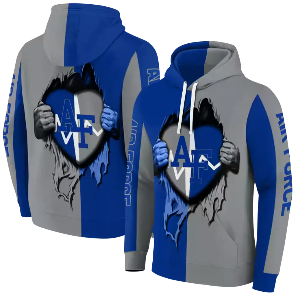 air force falcons heartbeat graphic blue hoodie fashion forward air force falcons heartbeat graphic blue hoodie fashion forward