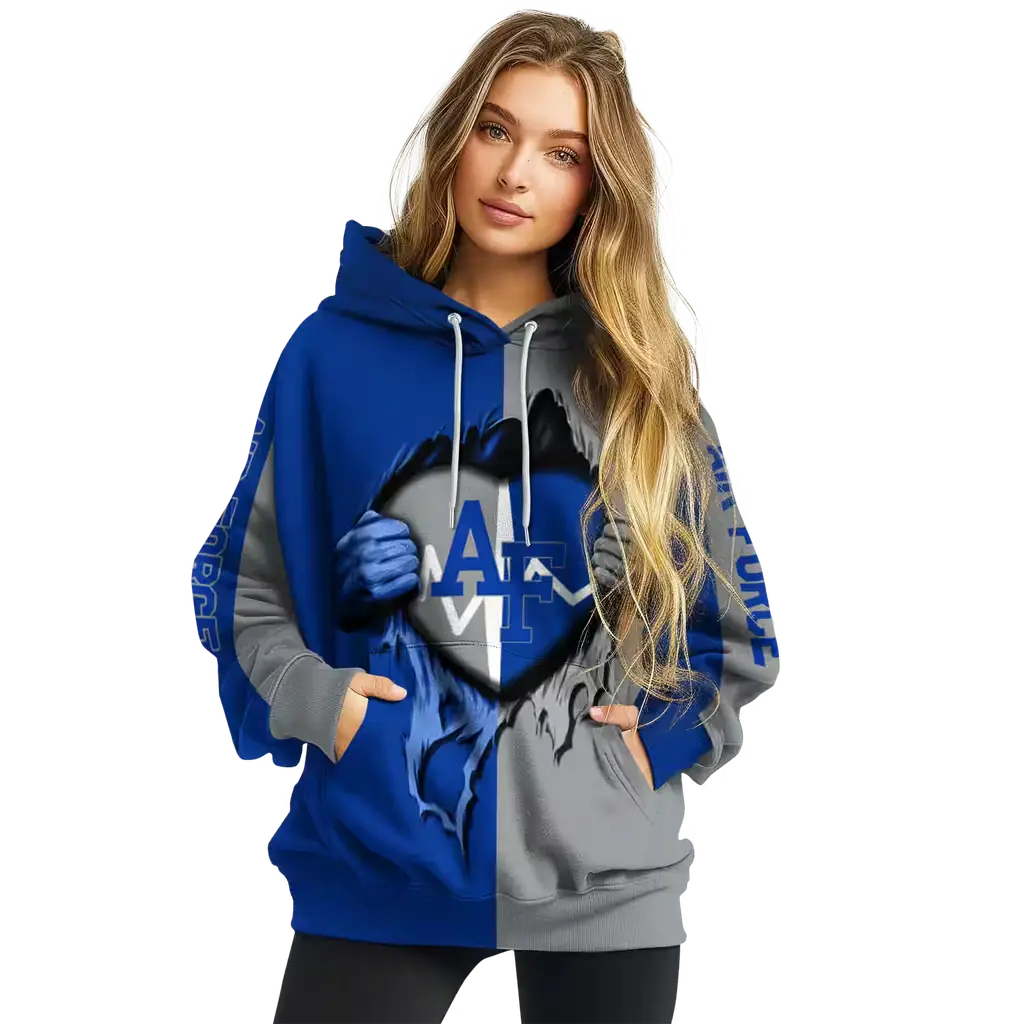 air force falcons heartbeat graphic blue hoodie high quality air force falcons heartbeat graphic blue hoodie high quality