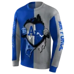 air force falcons heartbeat graphic blue hoodie best selling