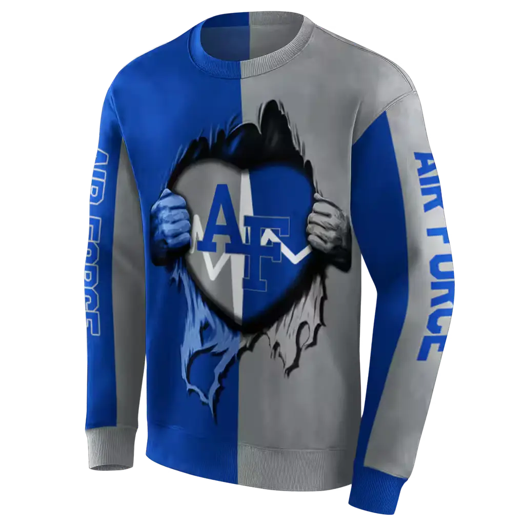 air force falcons heartbeat graphic blue hoodie new arrival air force falcons heartbeat graphic blue hoodie new arrival