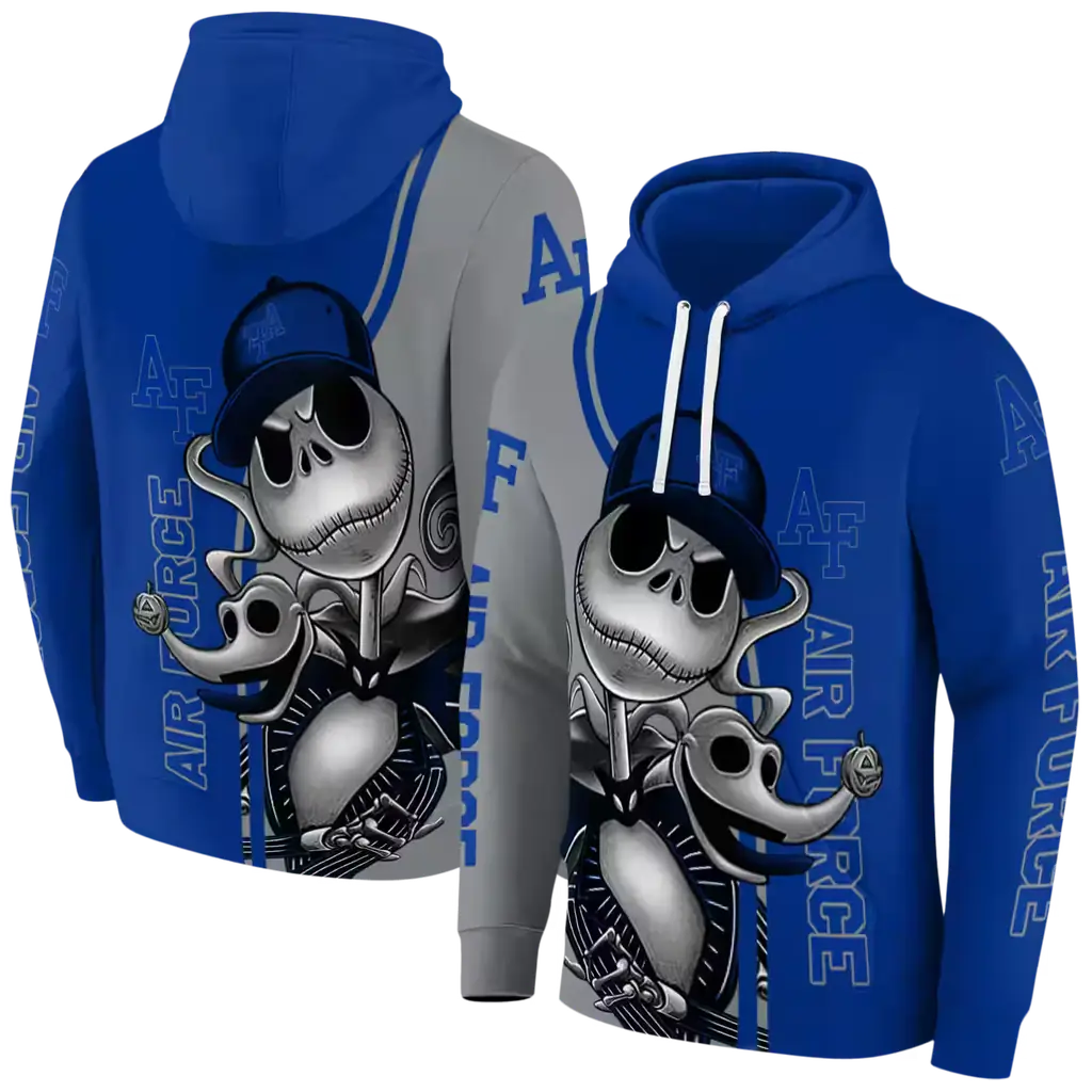 air force falcons jack skellington blue hoodie fashion forward air force falcons jack skellington blue hoodie fashion forward