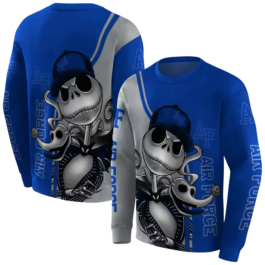 air force falcons jack skellington blue hoodie premium grade air force falcons jack skellington blue hoodie premium grade
