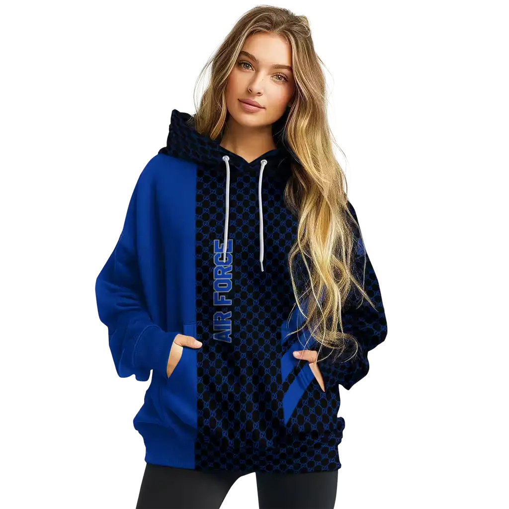 air force falcons monogram pattern blue hoodie high quality air force falcons monogram pattern blue hoodie high quality