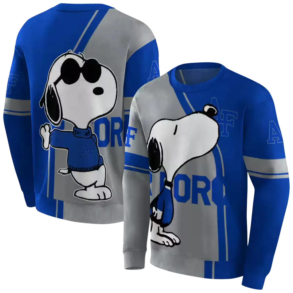 air force falcons playful snoopy blue hoodie premium grade air force falcons playful snoopy blue hoodie premium grade