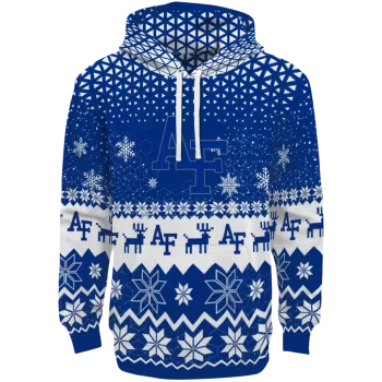 air force falcons reindeer motif blue hoodie best selling