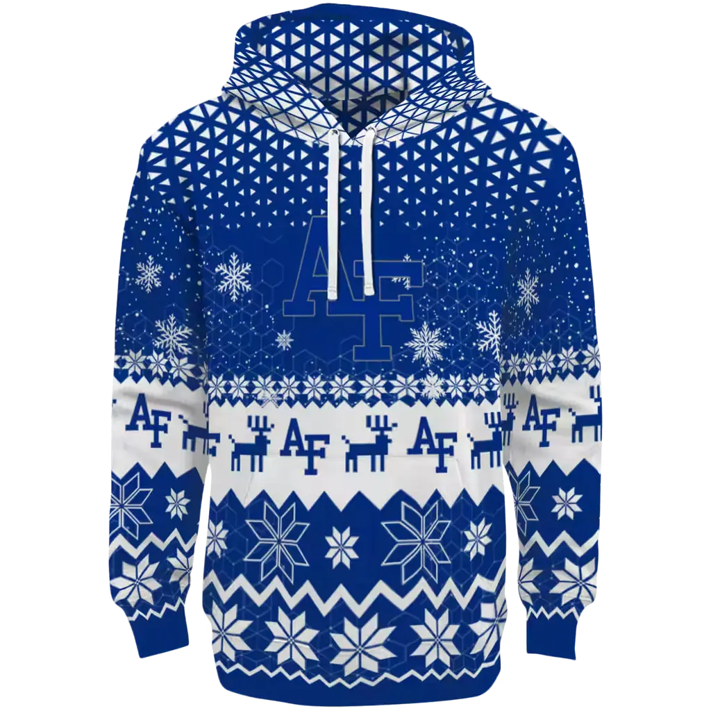 air force falcons reindeer motif blue hoodie best selling air force falcons reindeer motif blue hoodie best selling
