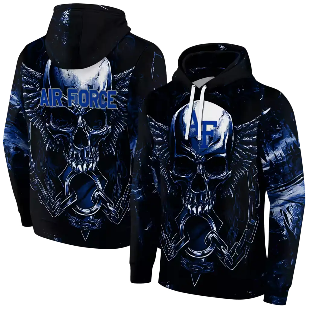 air force falcons skull artwork blue black hoodie fashion forward air force falcons skull artwork blue black hoodie fashion forward