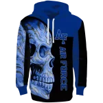 air force falcons skull motif blue black hoodie best selling