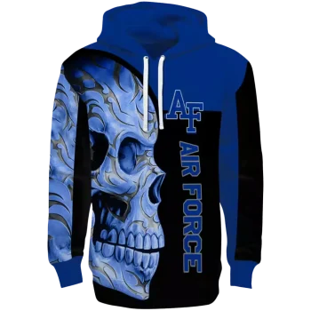 air force falcons skull motif blue black hoodie best selling
