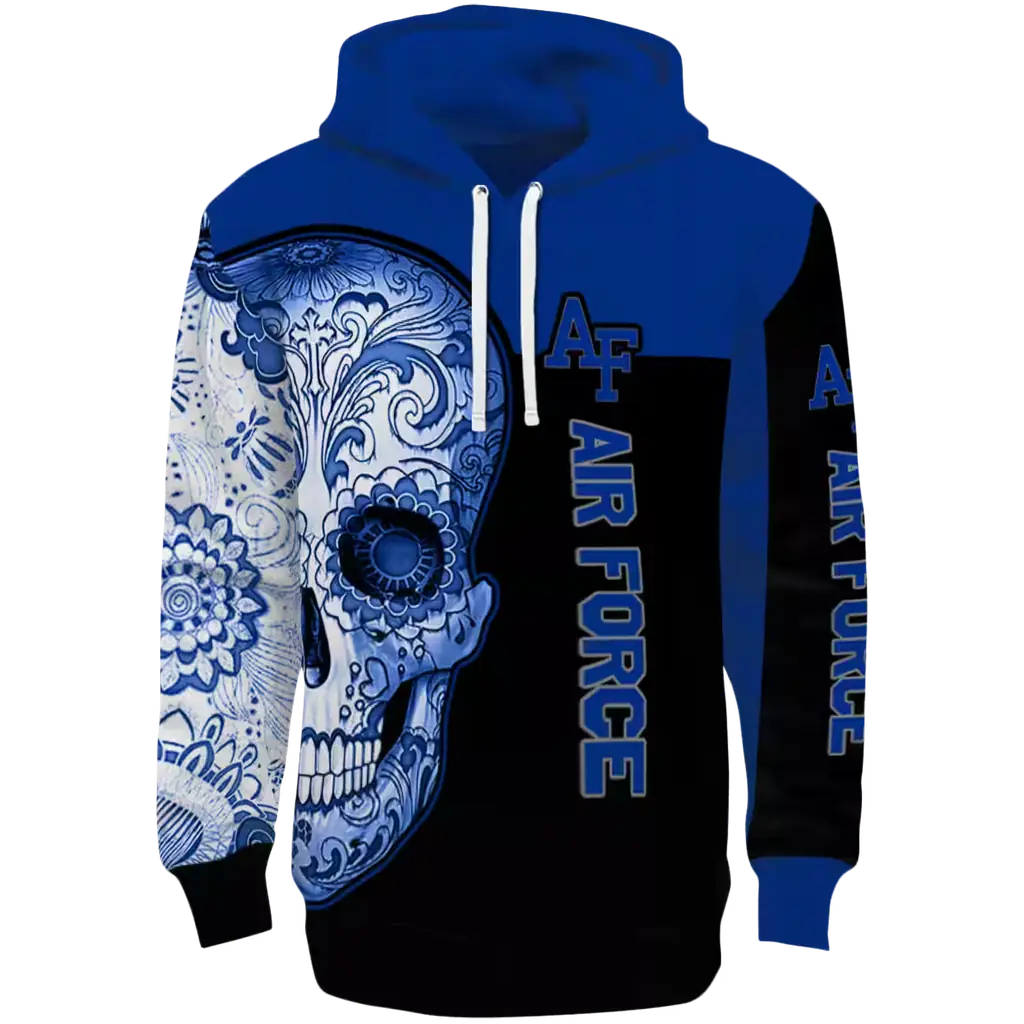 air force falcons sugar skull blue black hoodie best selling air force falcons sugar skull blue black hoodie best selling