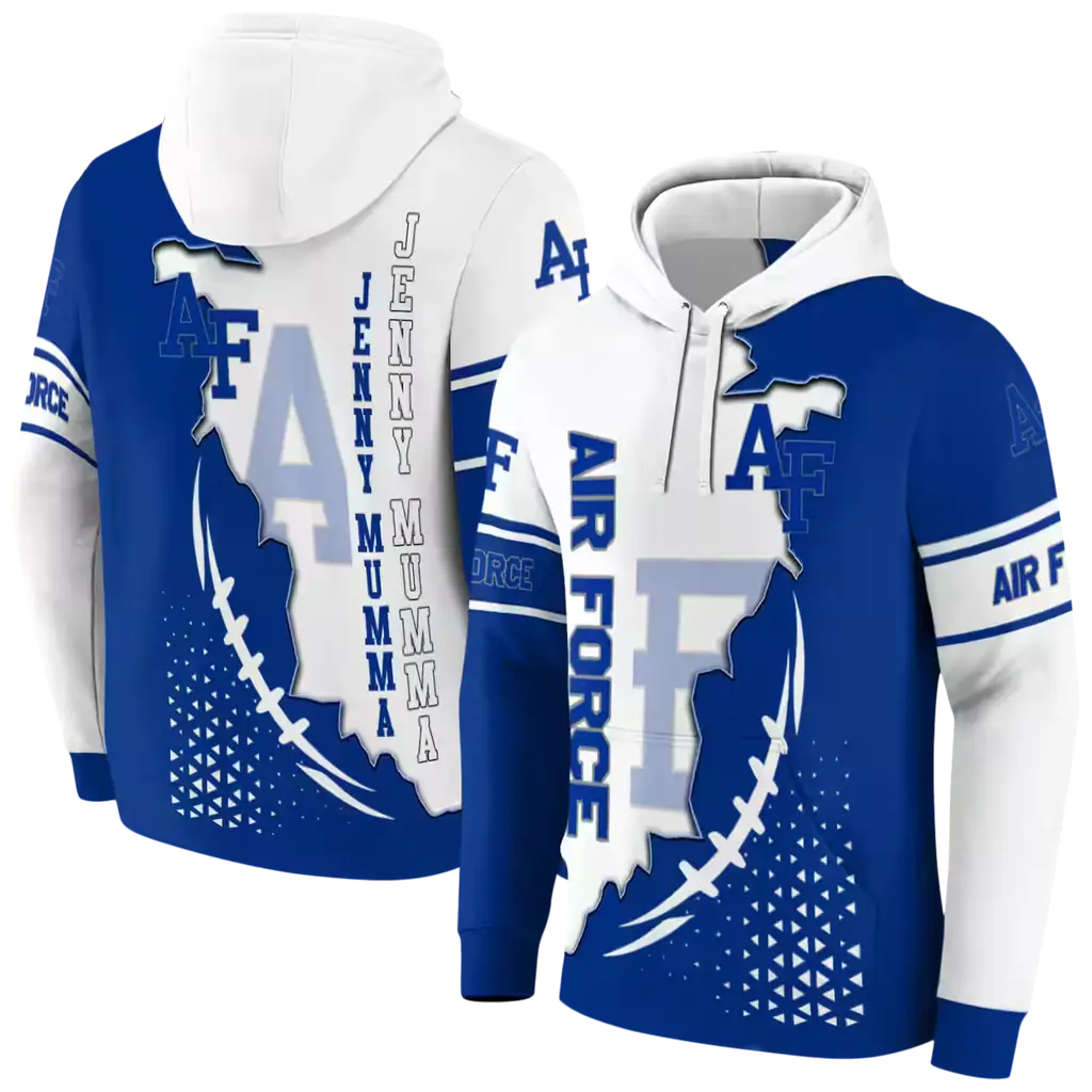air force falcons triangular pattern blue white hoodie fashion forward air force falcons triangular pattern blue white hoodie fashion forward