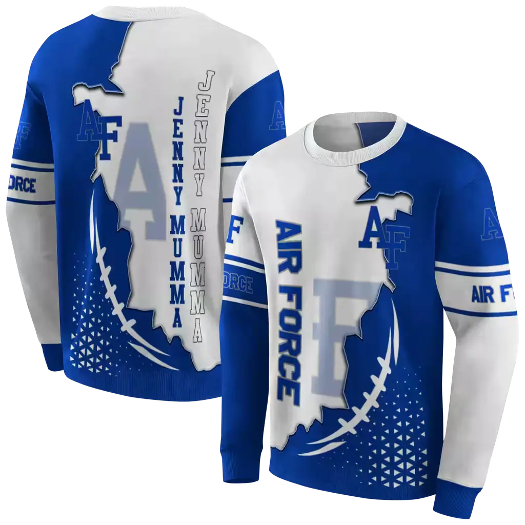 air force falcons triangular pattern blue white hoodie premium grade air force falcons triangular pattern blue white hoodie premium grade