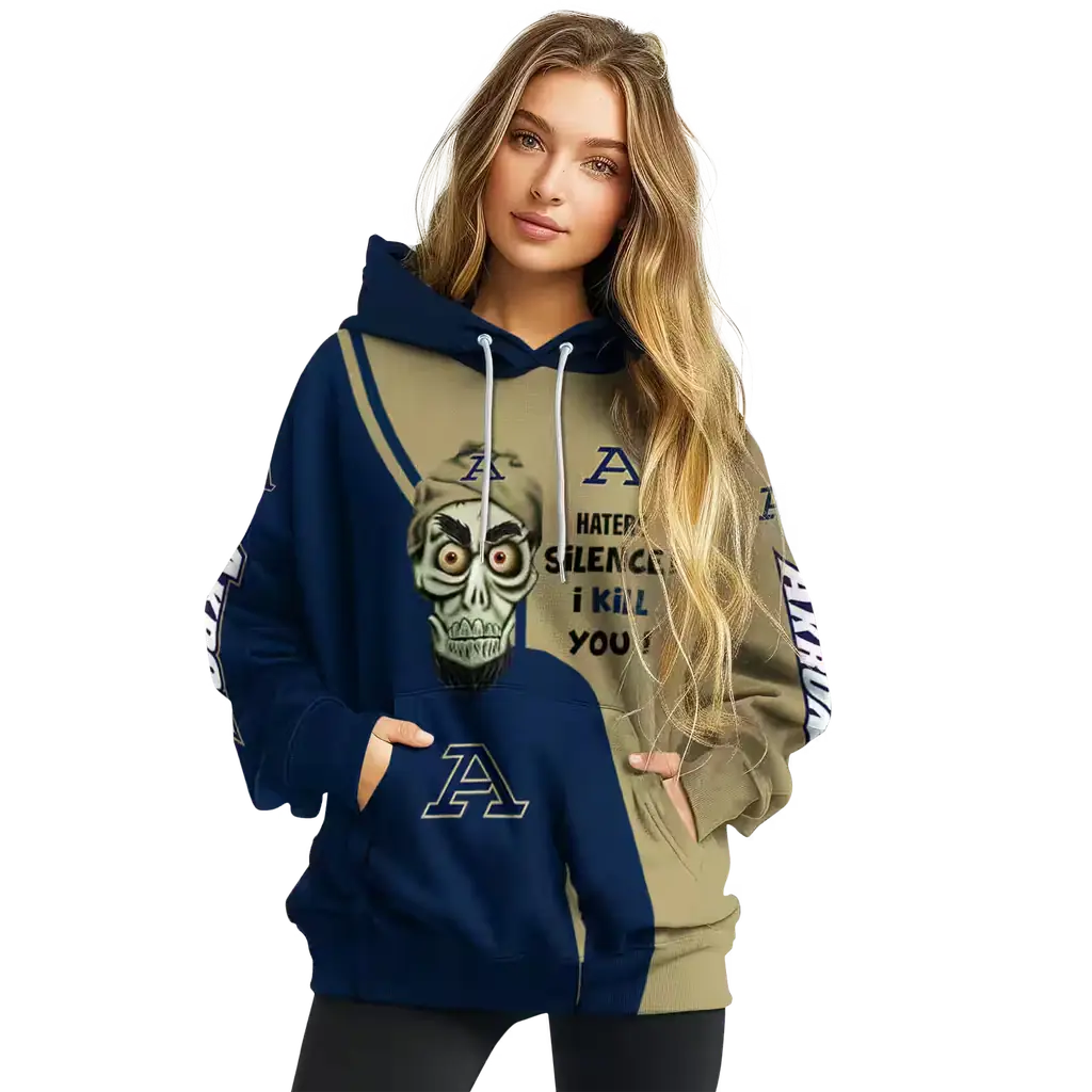 akron zips achmed skull blue hoodie high quality akron zips achmed skull blue hoodie high quality