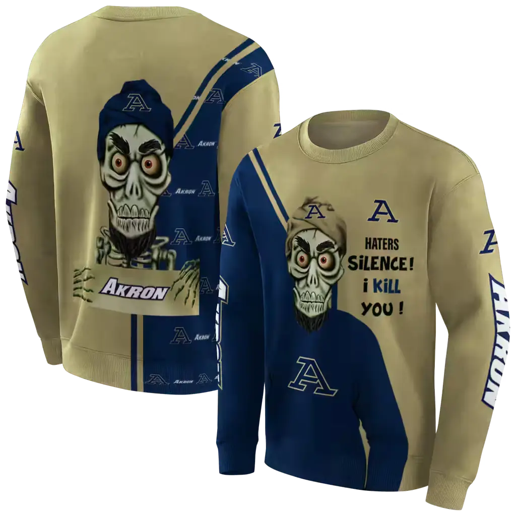 akron zips achmed skull blue hoodie premium grade akron zips achmed skull blue hoodie premium grade