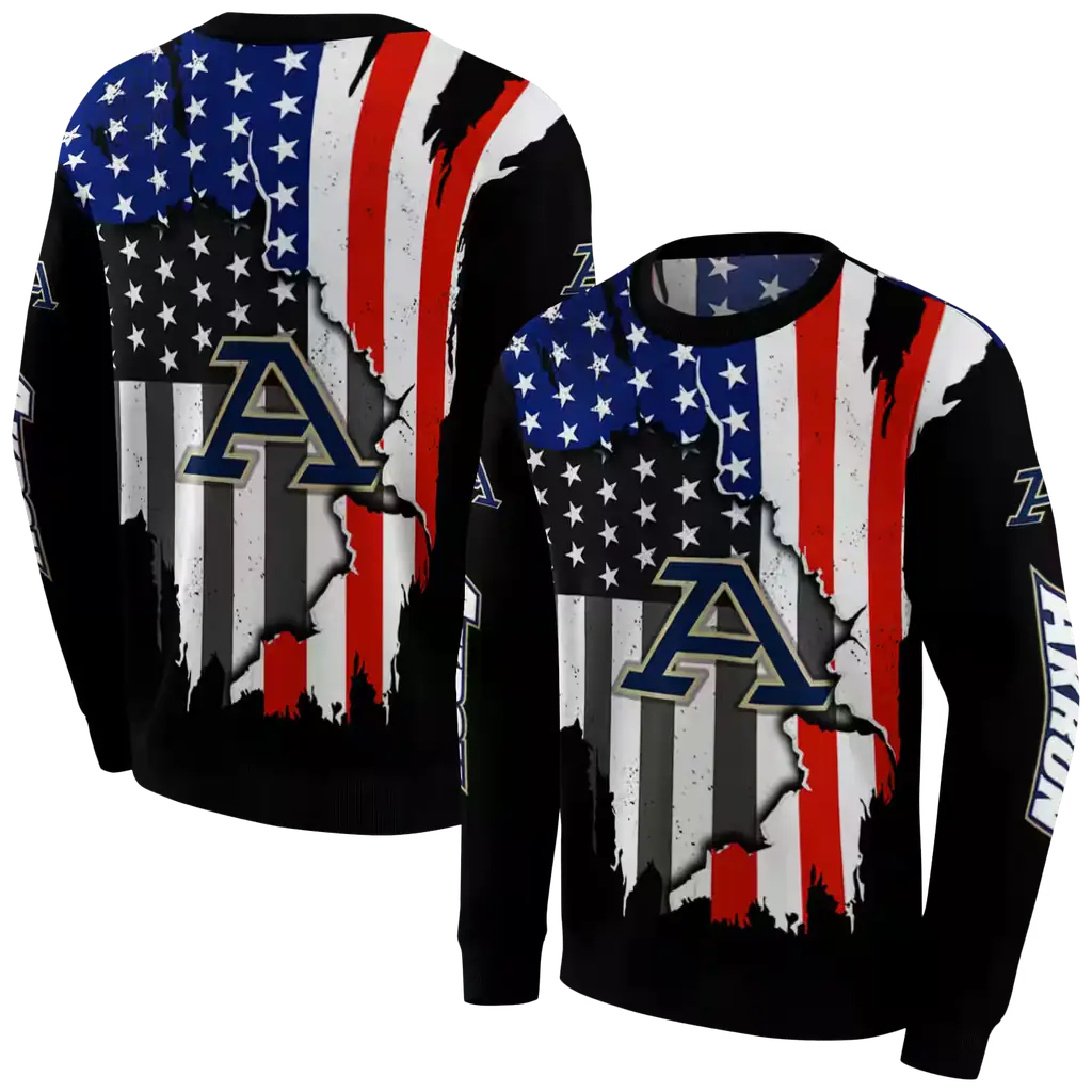 akron zips american pride black hoodie premium grade akron zips american pride black hoodie premium grade