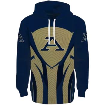 akron zips concentric lines blue black hoodie best selling