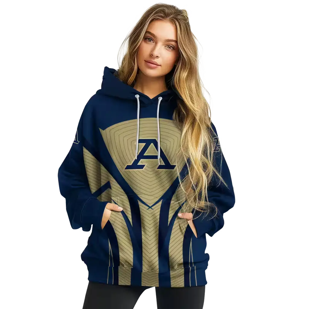 akron zips concentric lines blue black hoodie high quality akron zips concentric lines blue black hoodie high quality