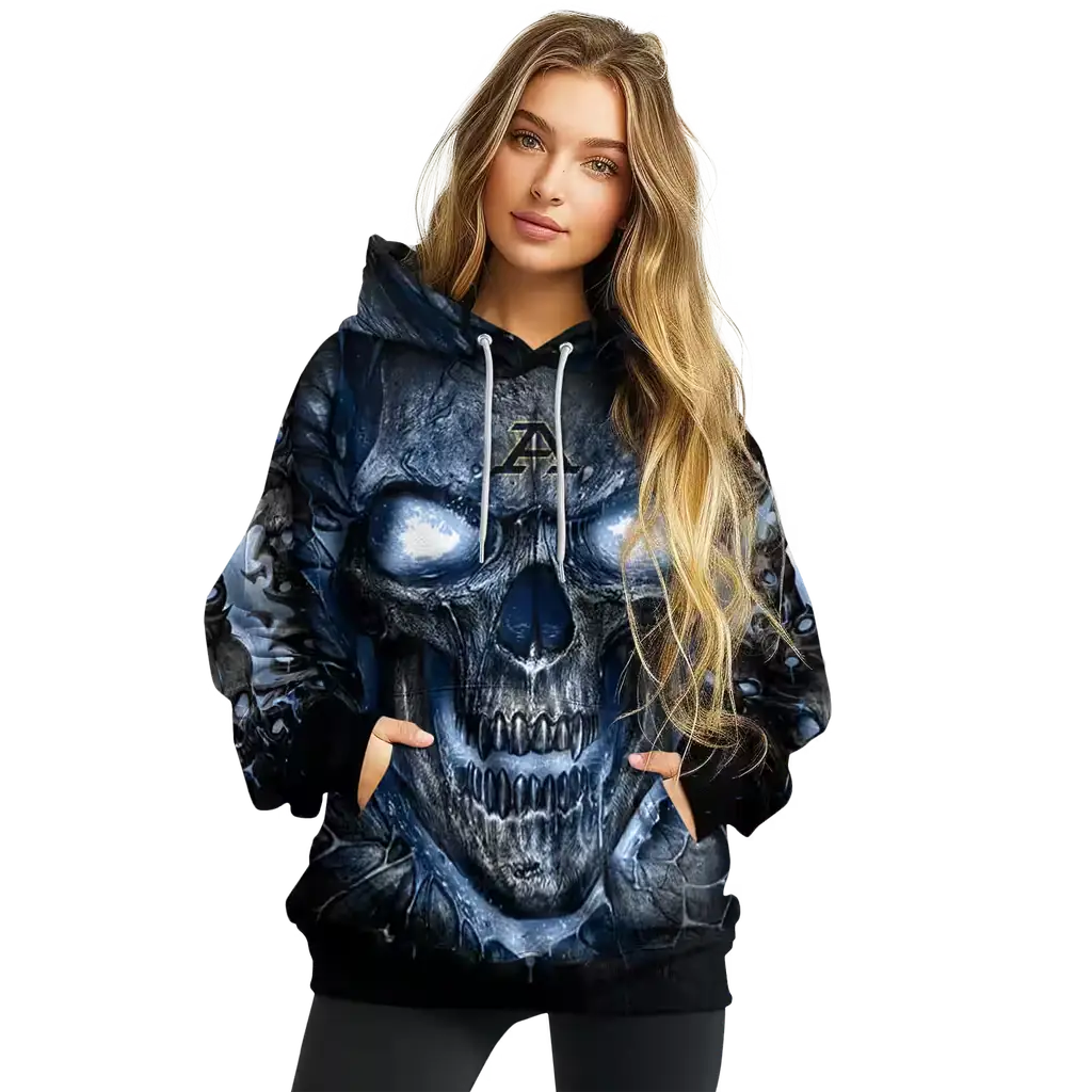 akron zips demonic skull blue black hoodie high quality akron zips demonic skull blue black hoodie high quality