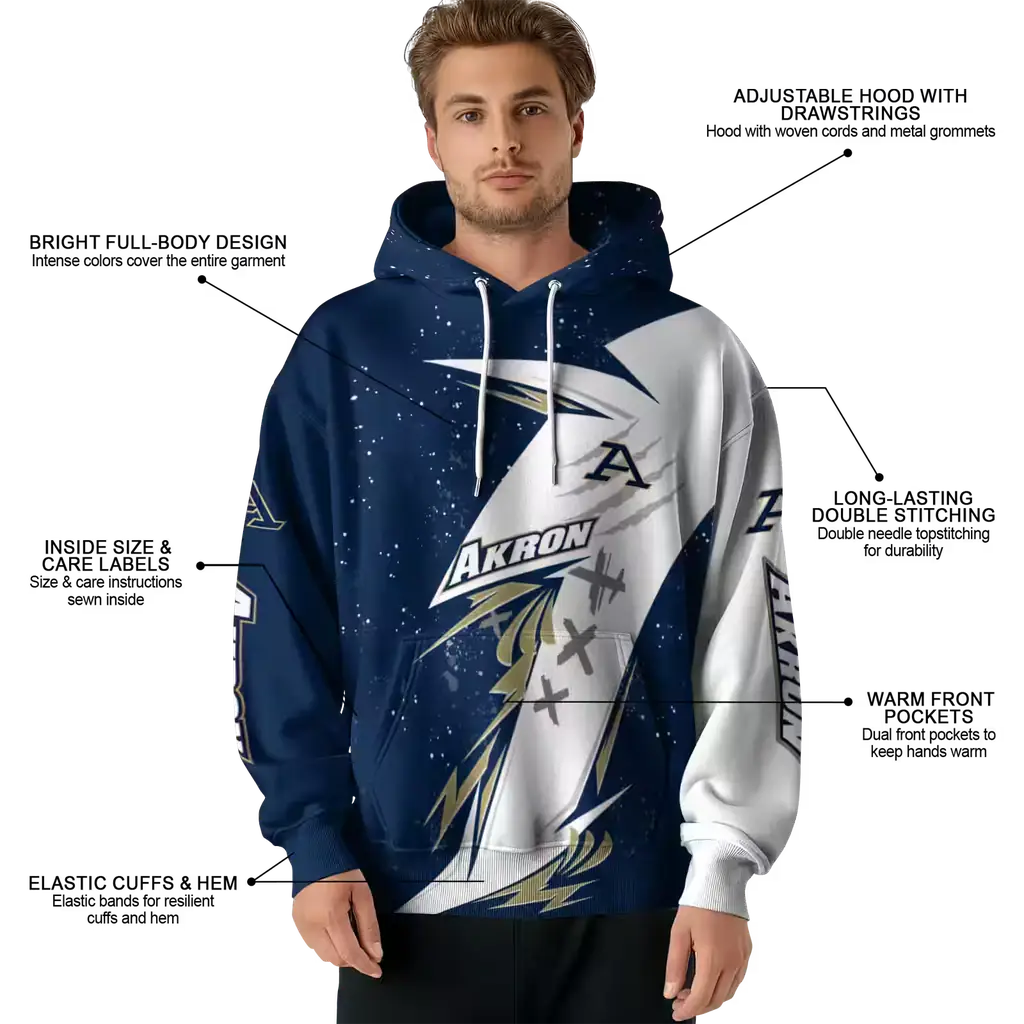 akron zips dynamic slash blue white hoodie latest model akron zips dynamic slash blue white hoodie latest model