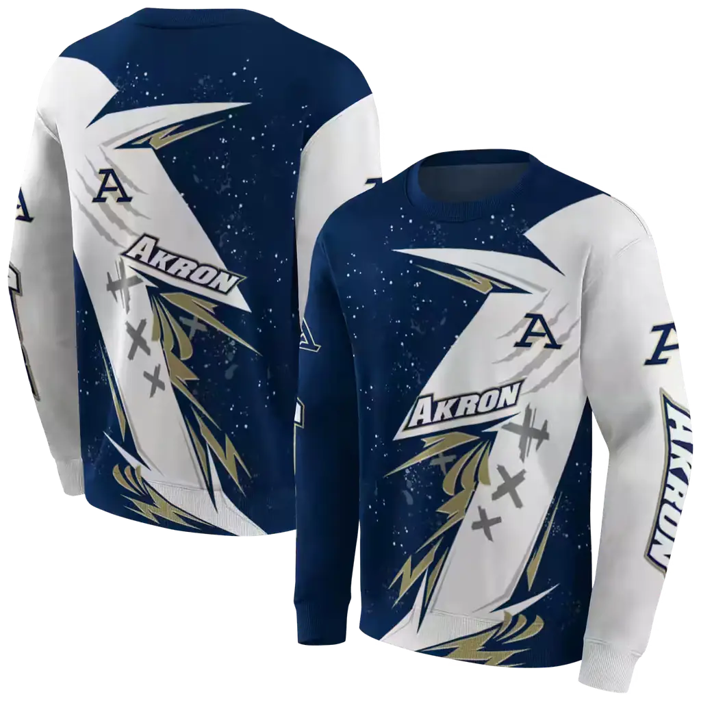 akron zips dynamic slash blue white hoodie premium grade akron zips dynamic slash blue white hoodie premium grade