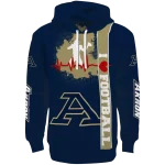 akron zips football heartbeat blue hoodie best selling