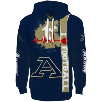akron zips football heartbeat blue hoodie best selling