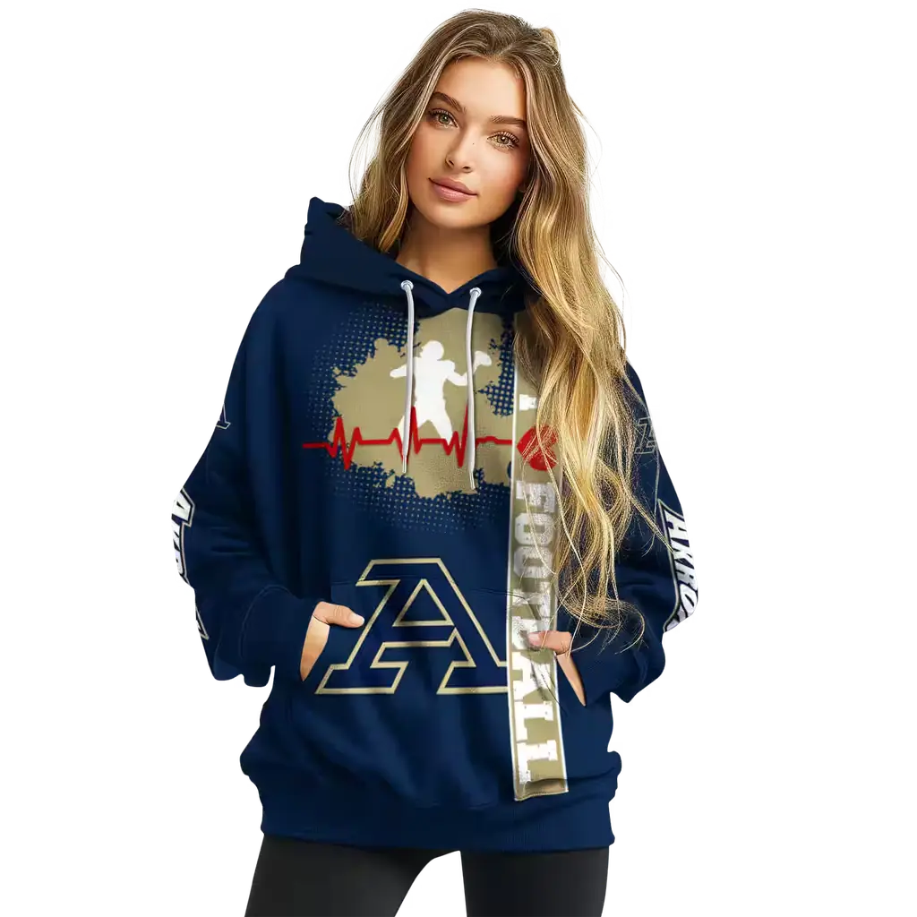 akron zips football heartbeat blue hoodie high quality akron zips football heartbeat blue hoodie high quality