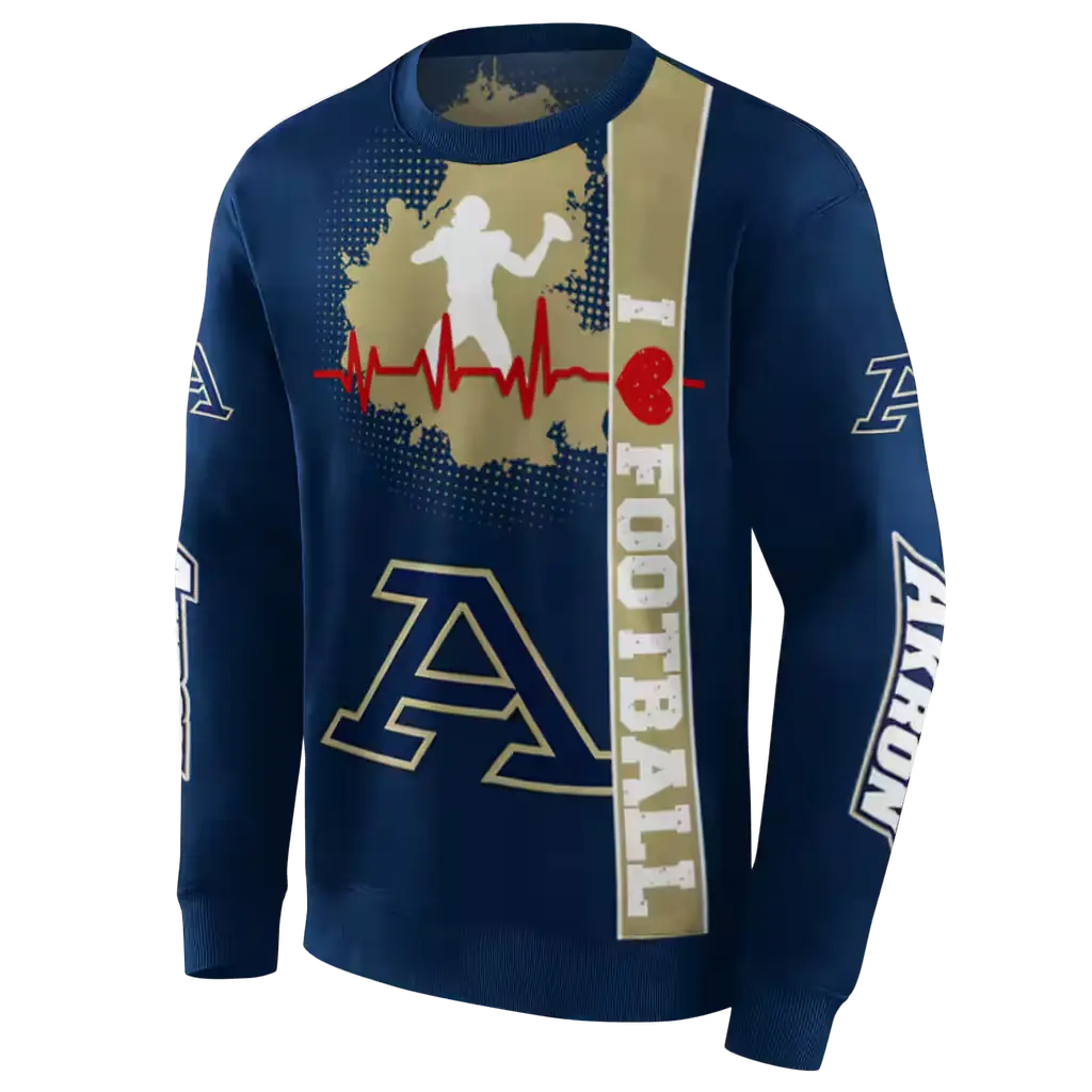 akron zips football heartbeat blue hoodie new arrival akron zips football heartbeat blue hoodie new arrival