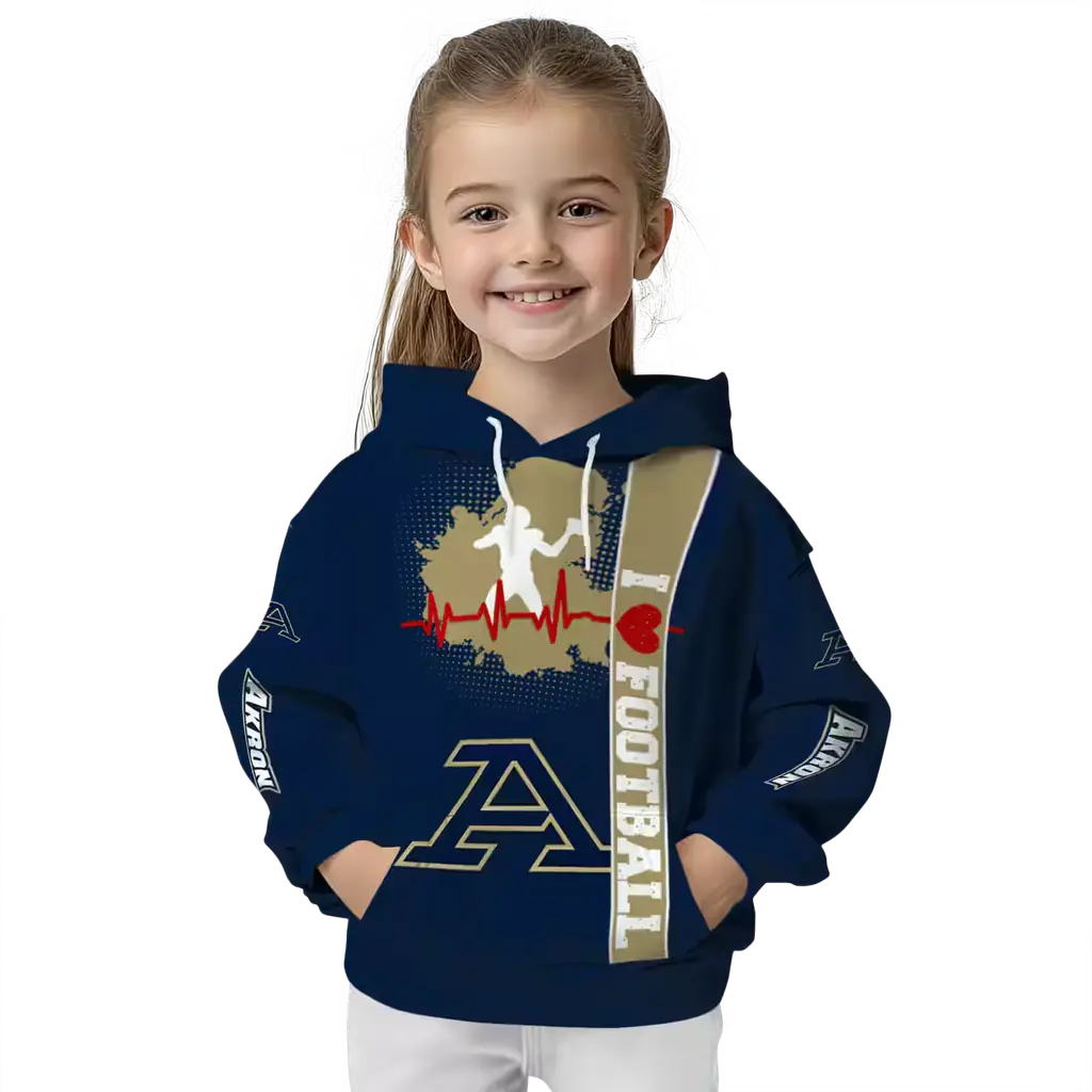 akron zips football heartbeat blue hoodie top rated akron zips football heartbeat blue hoodie top rated