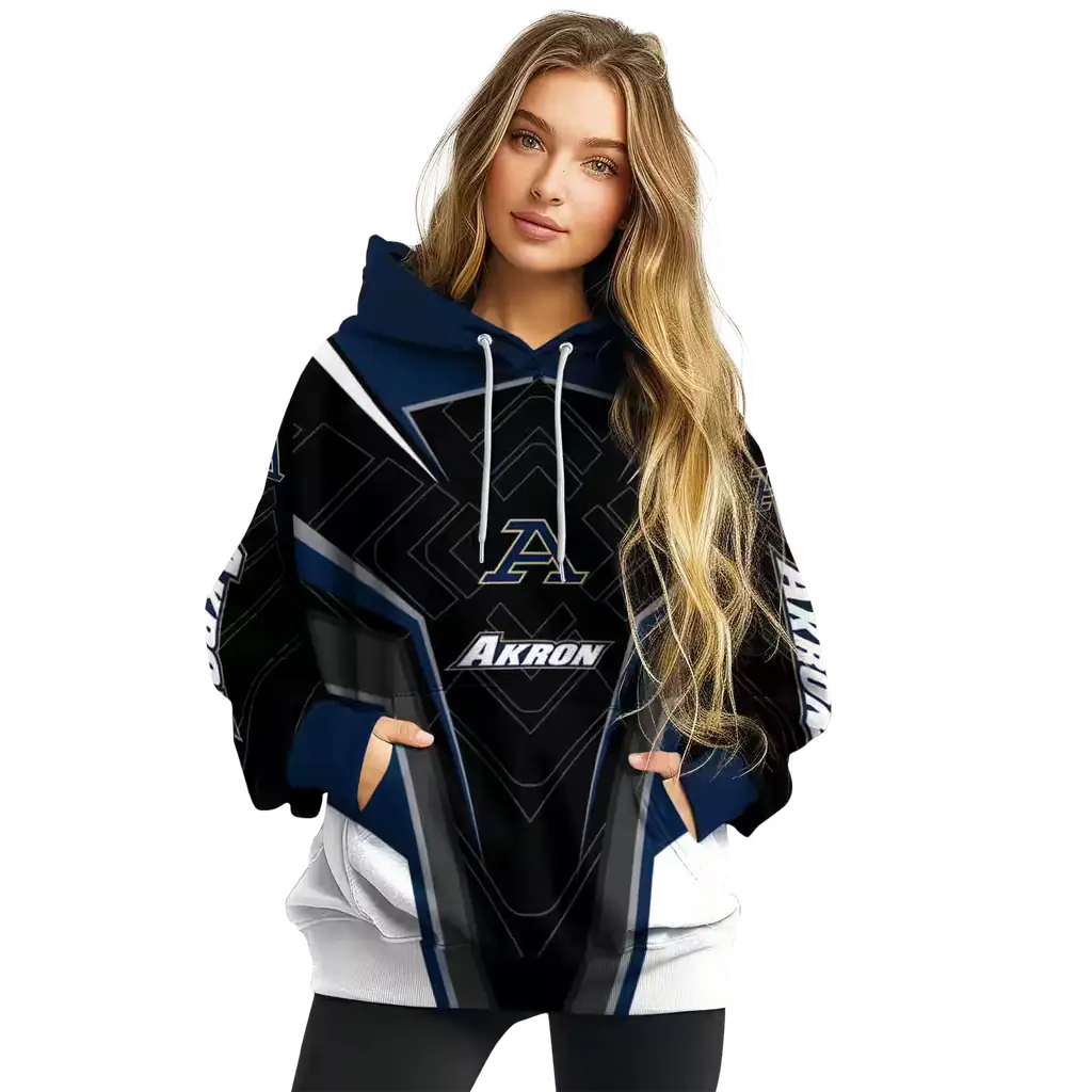 akron zips futuristic pattern blue black hoodie high quality akron zips futuristic pattern blue black hoodie high quality