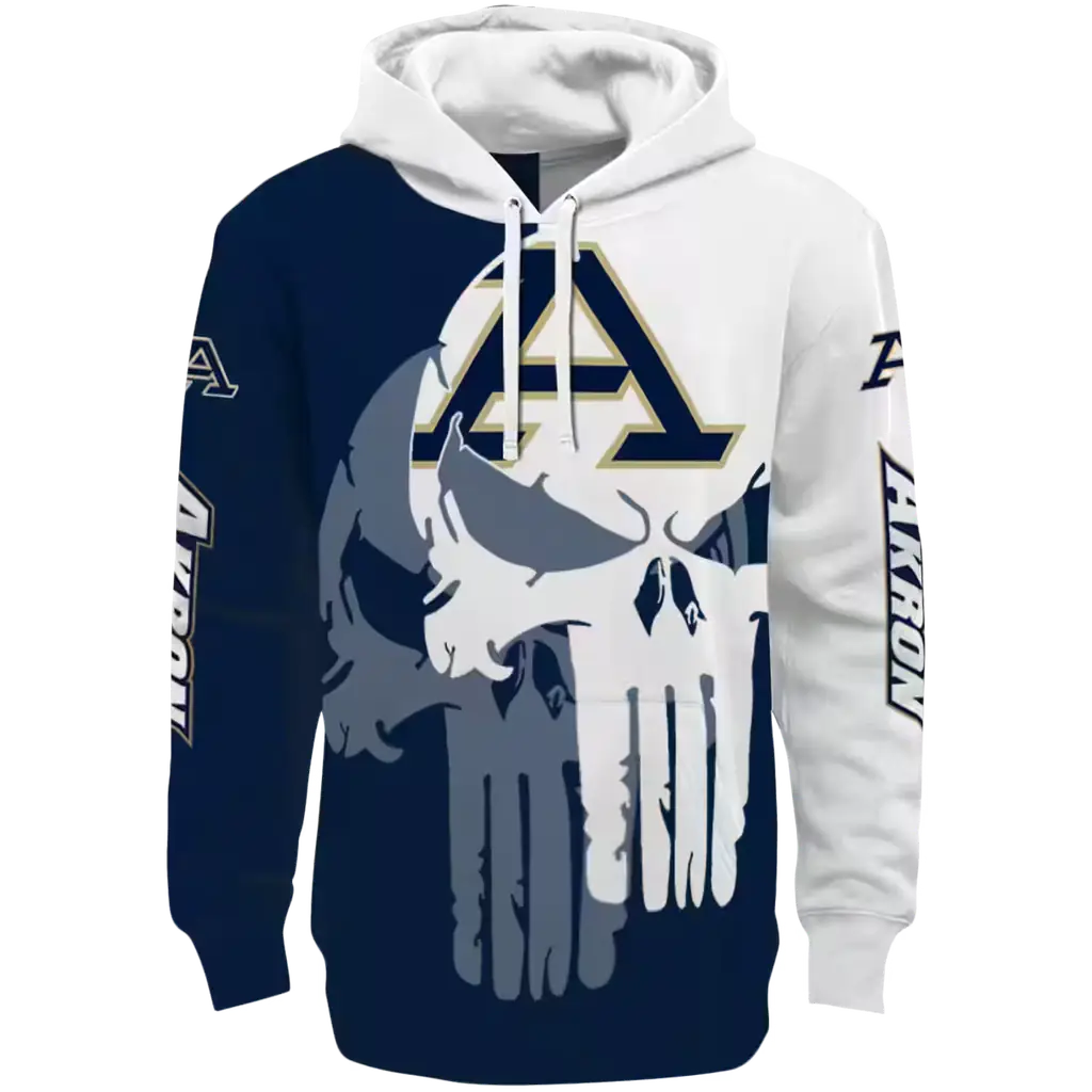 akron zips graphic punisher blue white hoodie best selling akron zips graphic punisher blue white hoodie best selling