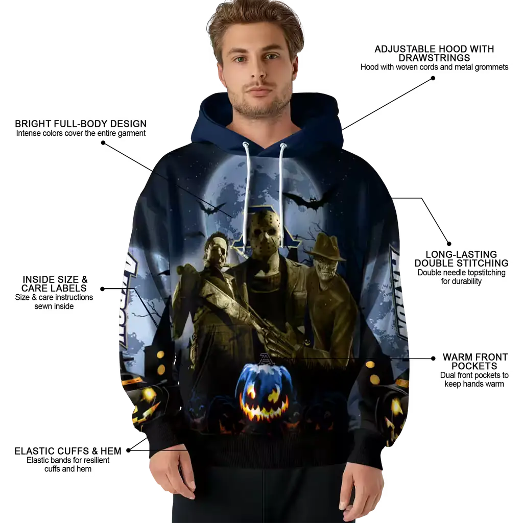 akron zips halloween vibes blue black hoodie latest model akron zips halloween vibes blue black hoodie latest model