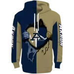 akron zips heartbeat graphic blue hoodie best selling