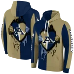 akron zips heartbeat graphic blue hoodie best selling