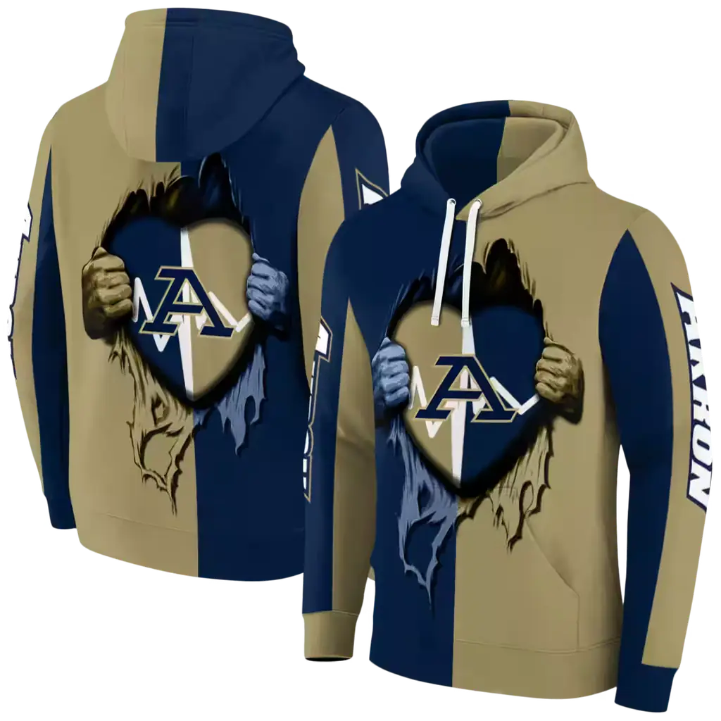 akron zips heartbeat graphic blue hoodie fashion forward akron zips heartbeat graphic blue hoodie fashion forward