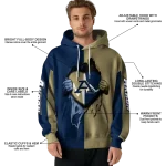 akron zips heartbeat graphic blue hoodie best selling