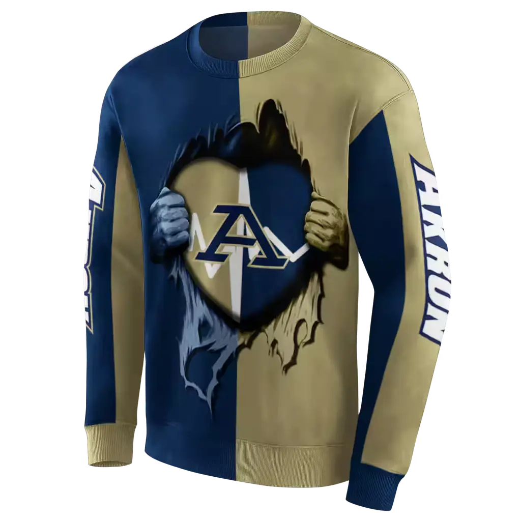 akron zips heartbeat graphic blue hoodie new arrival akron zips heartbeat graphic blue hoodie new arrival