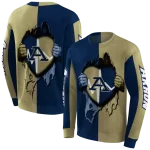 akron zips heartbeat graphic blue hoodie best selling
