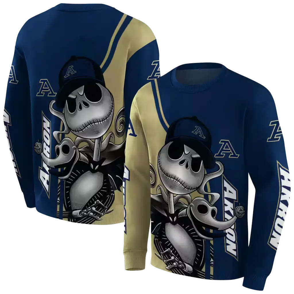 akron zips jack skellington blue hoodie premium grade akron zips jack skellington blue hoodie premium grade
