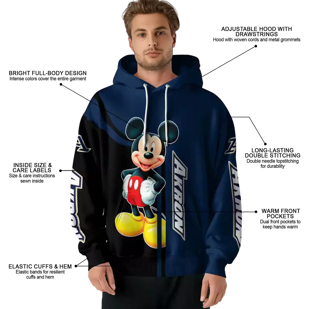 akron zips mickey mouse blue black hoodie latest model akron zips mickey mouse blue black hoodie latest model