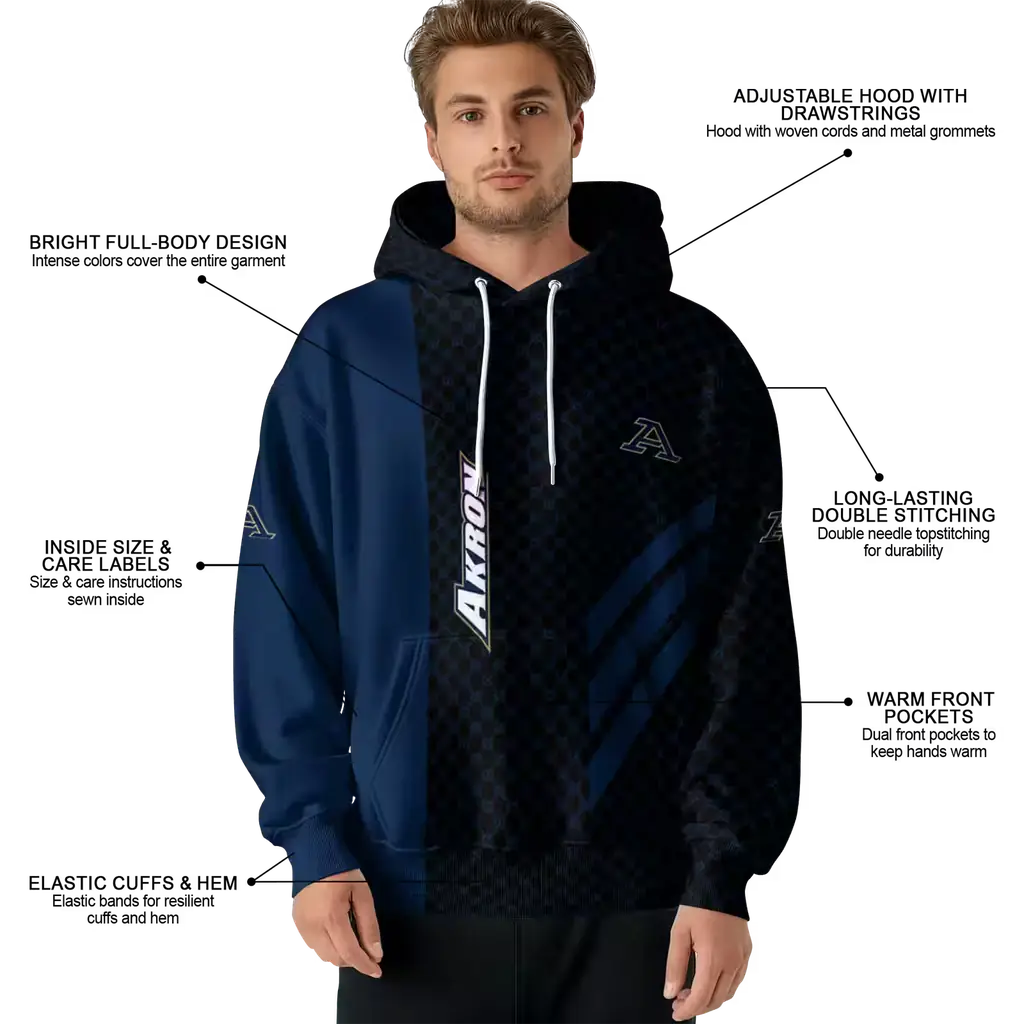 akron zips monogram pattern blue hoodie latest model akron zips monogram pattern blue hoodie latest model