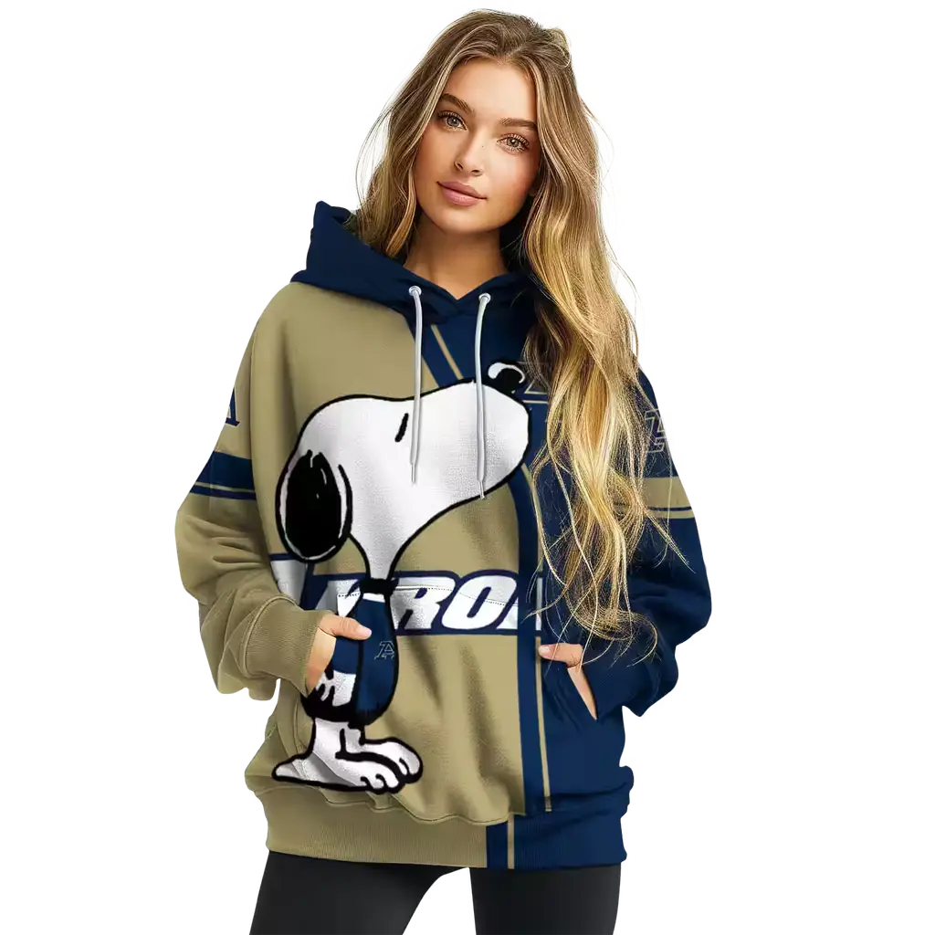 akron zips playful snoopy blue hoodie high quality akron zips playful snoopy blue hoodie high quality